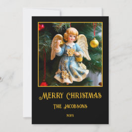 Cartão De Festividades Vintage Angel Christmas Photo Card