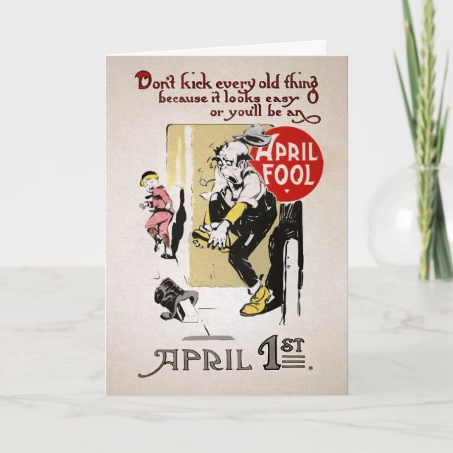 Cartão De Festividades Vintage April Fools Day Card (Frente)