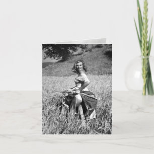 Cartão De Festividades Vintage "Aproveitando o Excelente ao ar livre" Car