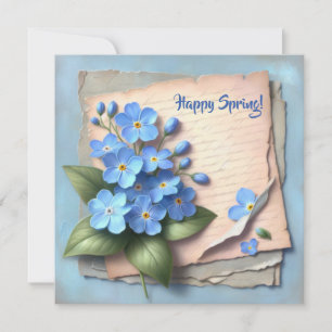 Cartão De Festividades Vintage aquarela me esqueça não de flores