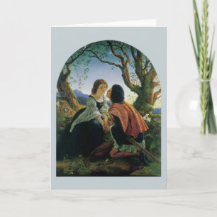 Cartão De Festividades Vintage Art, Amantes em Dusk, Sir Joseph Noel Pato