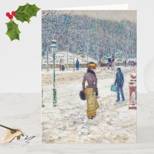 Cartão De Festividades Vintage Art Christmas Card Elegante Snowy Nova Ior