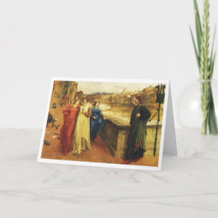 Cartão De Festividades Vintage Art - Dante Conhece Beatrice,
