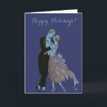 Cartão De Festividades Vintage Art Deco Christmas, Newlyweds Dance<br><div class="desc">O dom do amor. O dom da paz. O dom da felicidade. Que todas estas sejam suas no Natal. Fácil de personalizar este cartão de Natal para personalizar com sua própria mensagem de feriado, ou simplesmente adicionar seus nomes. Imagem romântica de ilustração falsa, mostrando um homem e uma mulher vestidos...</div>