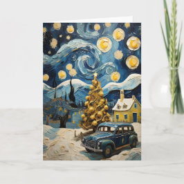 Cartão De Festividades Vintage Art inspirado em Van Gogh