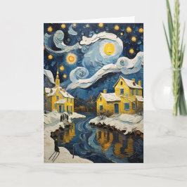Cartão De Festividades Vintage Art inspirado em Van Gogh