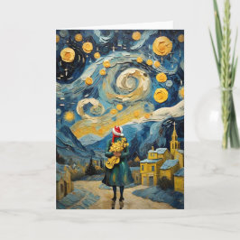 Cartão De Festividades Vintage Art inspirado em Van Gogh