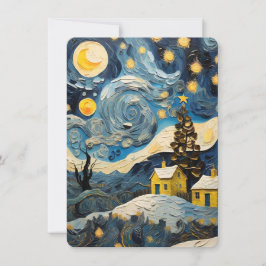 Cartão De Festividades Vintage Art inspirado em Van Gogh