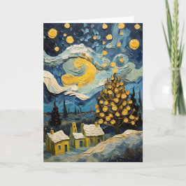 Cartão De Festividades Vintage Art inspirado em Van Gogh