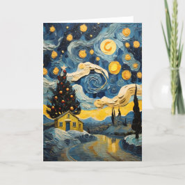 Cartão De Festividades Vintage Art inspirado em Van Gogh