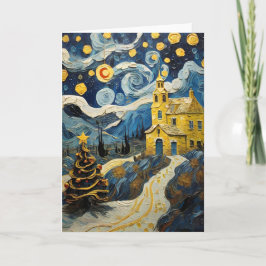 Cartão De Festividades Vintage Art inspirado em Van Gogh