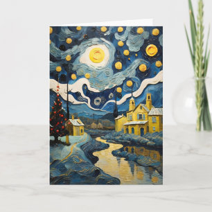 Cartão De Festividades Vintage Art inspirado em Van Gogh