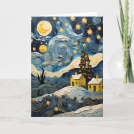 Cartão De Festividades Vintage Art inspirado em Van Gogh