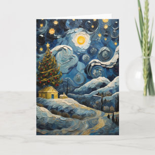 Cartão De Festividades Vintage Art inspirado em Van Gogh