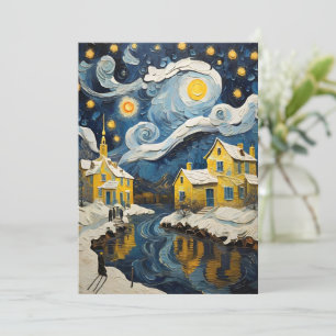 Cartão De Festividades Vintage Art inspirado em Van Gogh