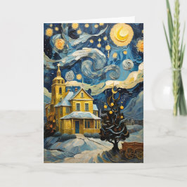 Cartão De Festividades Vintage Art inspirado em Van Gogh