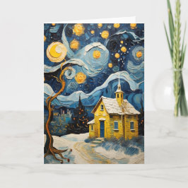 Cartão De Festividades Vintage Art inspirado em Van Gogh