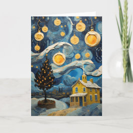 Cartão De Festividades Vintage Art inspirado em Van Gogh