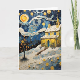 Cartão De Festividades Vintage Art inspirado em Van Gogh