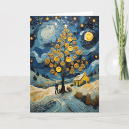 Cartão De Festividades Vintage Art inspirado em Van Gogh