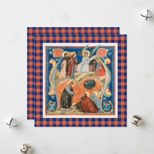 Cartão De Festividades Vintage Arte de Páscoa Religiosa em búfalos cheque