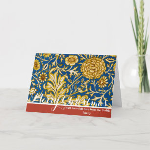 Cartão De Festividades Vintage Arte Floral Azul Cherwell de William Morri