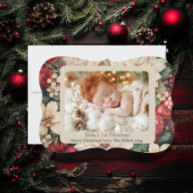 Vintage Baby's 1rua Red Floral Foto