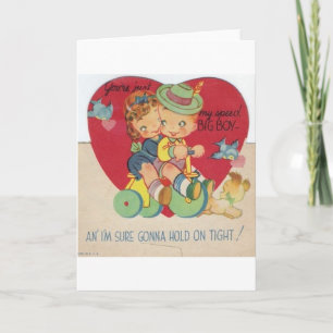 Cartão De Festividades Vintage Big Boy Valentine's Day Card