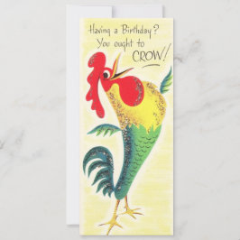 Cartão De Festividades Vintage Birthday Roster Crow!