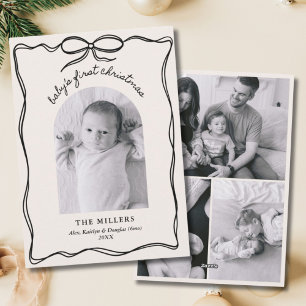 Cartão De Festividades Vintage Black Arco Baby 1rua Xmas Family Photo