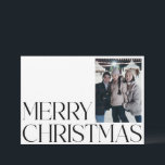 Cartão De Festividades Vintage Black White - Natal Minimalista - Duas fot<br><div class="desc">Cartão de Férias de Natal com Duas Fotografias a Preto e Vintage Minimalista</div>