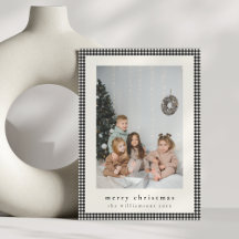 Vintage Black Xadrez Vertical Photo Christmas