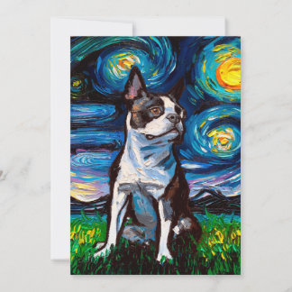 Cartão De Festividades Vintage Boston Terrier | Bonito presente para o an