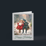 Cartão De Festividades Vintage Boy and Girl in Swing Christmas Card<br><div class="desc">Uma escolha excelente para qualquer pessoa na sua lista.</div>