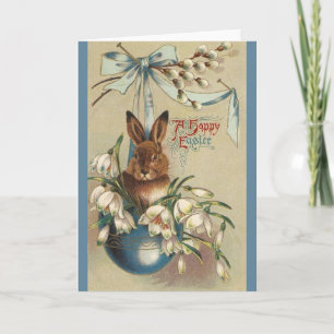 Cartão De Festividades Vintage Bunny Easter Greeting Card