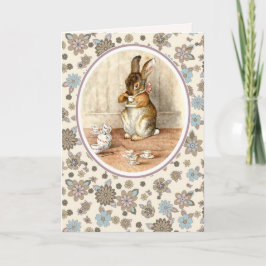 Cartão De Festividades Vintage Bunny. Placas de páscoa