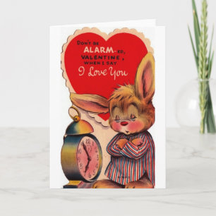 Cartão De Festividades Vintage Bunny Valentine's Day Card