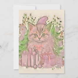 Cartão De Festividades Vintage Cachorro de Natal Cachorro