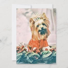 Cartão De Festividades Vintage Cachorro de Natal Cachorro