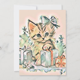 Cartão De Festividades Vintage Cachorro de Natal Cachorro