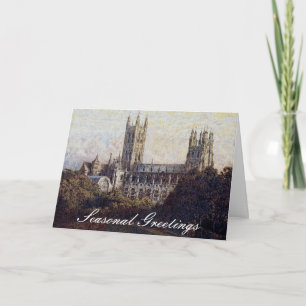 Cartão De Festividades Vintage Canterbury Catedral Impressão
