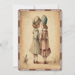 Cartão De Festividades Vintage Celebrando A Amizade Nesta Festa de Época