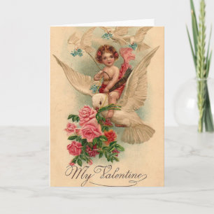 Cartão De Festividades Vintage Cherub Meu Namorados