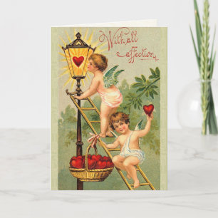 Cartão De Festividades Vintage Cherub Valentine Card