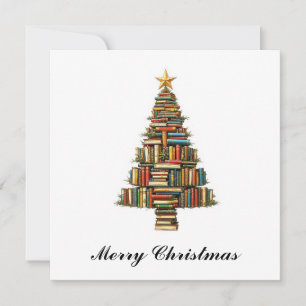 Cartão De Festividades Vintage Chic Fun Books Lover Flat Holidcard