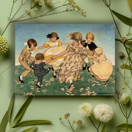 Cartão De Festividades Vintage Children Reproduzindo Placa de Dia de as m