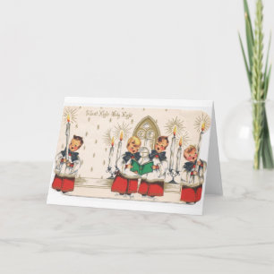 Cartão De Festividades Vintage Choir Boys Christmas Card