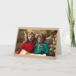 Cartão De Festividades Vintage Christmas Angels Singing Greeting Card