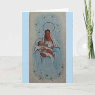 Cartão De Festividades Vintage Christmas - Baby Jesus & Mother Mary,