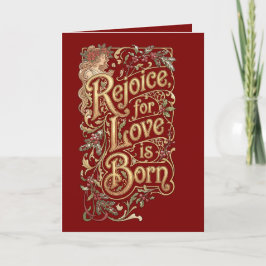 Cartão De Festividades Vintage Christmas Blessing – Love Is Born